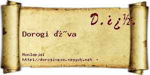 Dorogi Éva névjegykártya